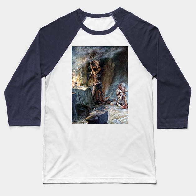 The Forging of Niblung - Siegfried and the Twilight of the Gods  - Arthur Rackham Baseball T-Shirt by forgottenbeauty